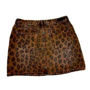 BLANK NYC Denim Skirt Leopard 30 NWT